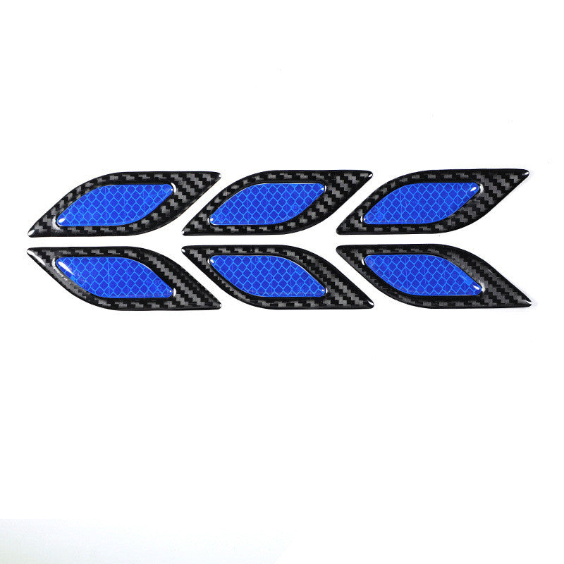 Car Body Sticker Carbon Fiber Grain Leaf Board Reflective Sticker Hood Lamp Eyebrow Anti Scratch Thickened Drip Adhesive Warning Sticker ATS Car Design