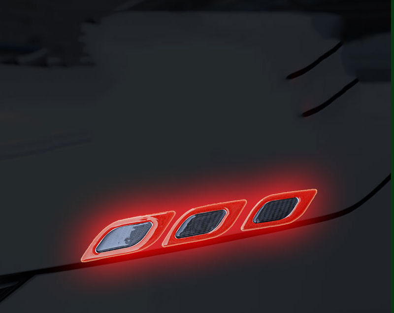 Car Body Sticker Carbon Fiber Grain Leaf Board Reflective Sticker Hood Lamp Eyebrow Anti Scratch Thickened Drip Adhesive Warning Sticker ATS Car Design