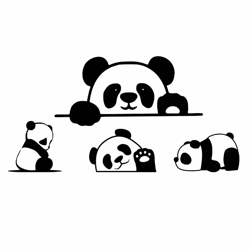 Panda Car Body Sticker – Waterproof Cute Side Window Decal ATS Car Design