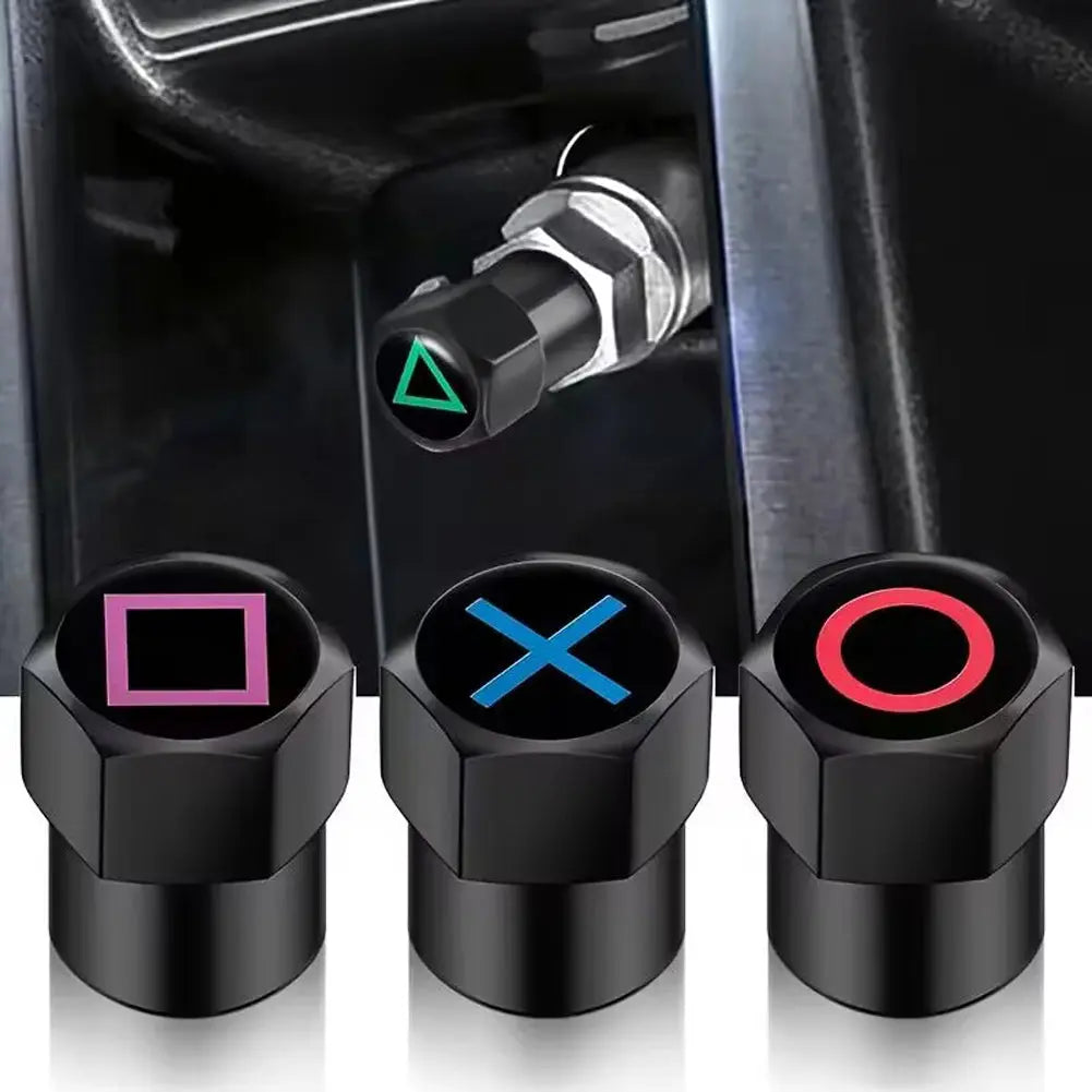 Playstation Game Button Tire Valve Caps ATS Car Design