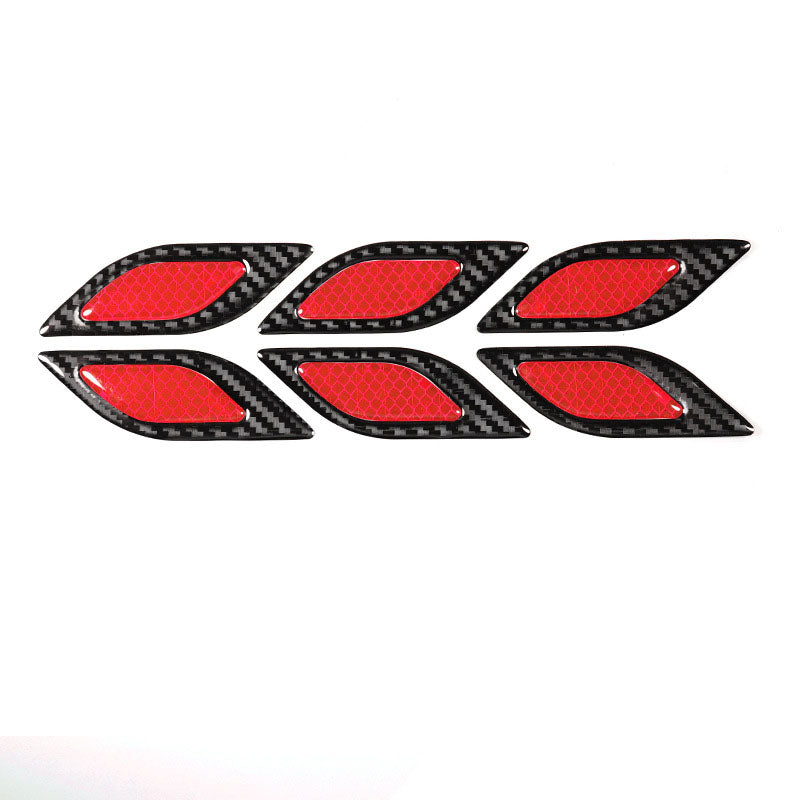 Car Body Sticker Carbon Fiber Grain Leaf Board Reflective Sticker Hood Lamp Eyebrow Anti Scratch Thickened Drip Adhesive Warning Sticker ATS Car Design