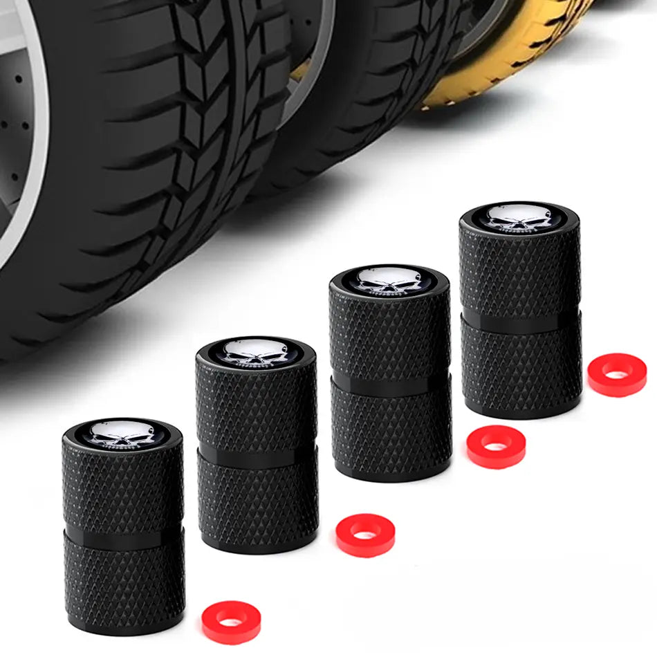 Skull Aluminium Tire Valve Caps ATS Car Design