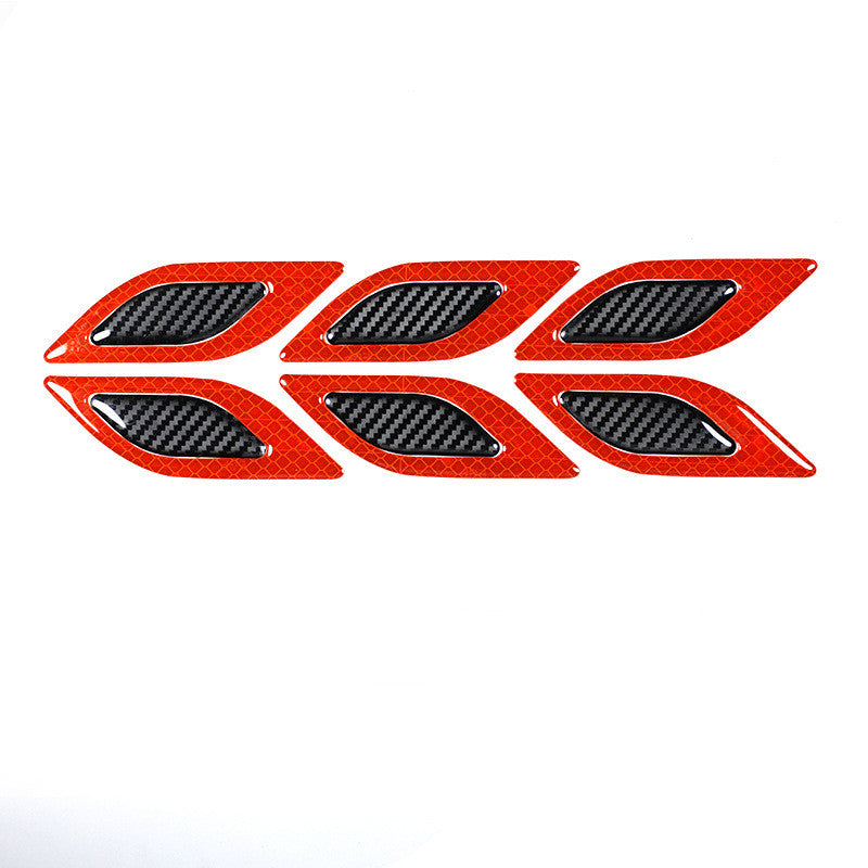 Car Body Sticker Carbon Fiber Grain Leaf Board Reflective Sticker Hood Lamp Eyebrow Anti Scratch Thickened Drip Adhesive Warning Sticker ATS Car Design