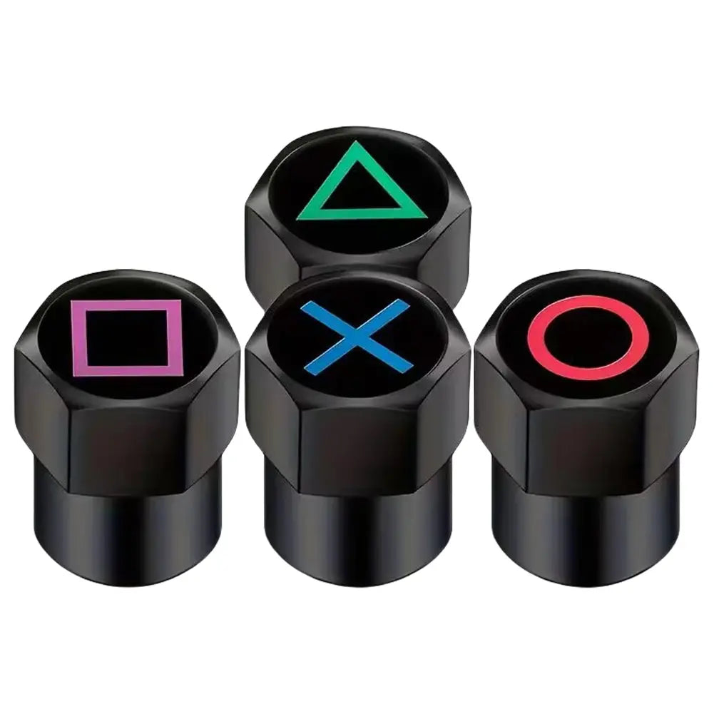 Playstation Game Button Tire Valve Caps ATS Car Design