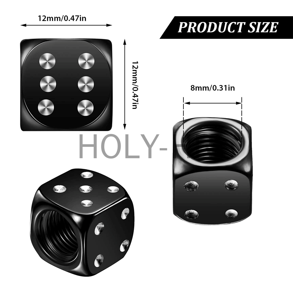 Dice Aluminium Valve Caps ATS Car Design