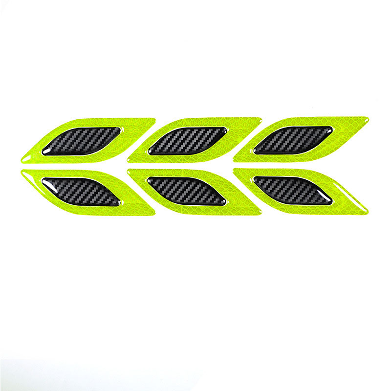 Car Body Sticker Carbon Fiber Grain Leaf Board Reflective Sticker Hood Lamp Eyebrow Anti Scratch Thickened Drip Adhesive Warning Sticker ATS Car Design