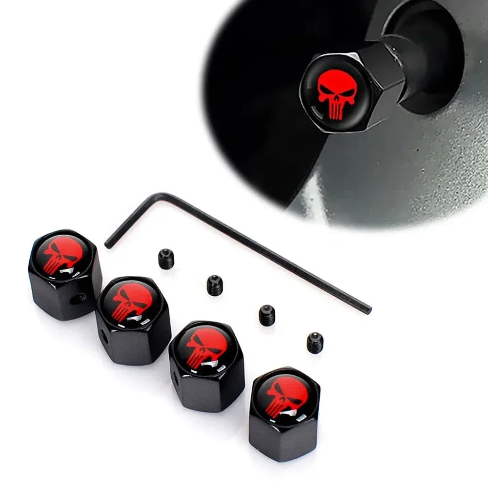 Punisher Anti-Theft Tire Valve Caps ATS Car Design