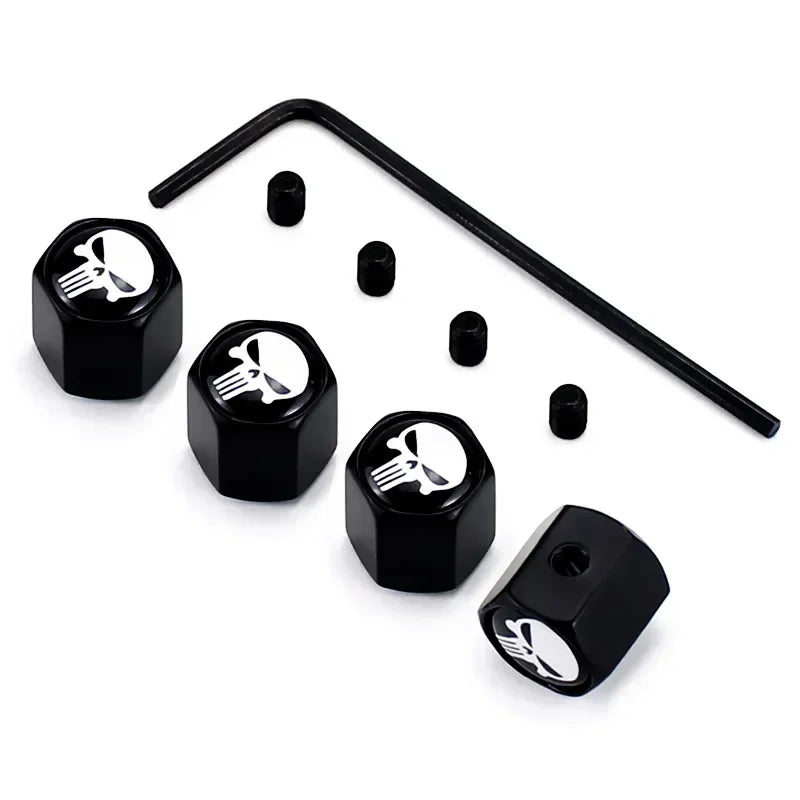 Punisher Anti-Theft Tire Valve Caps ATS Car Design