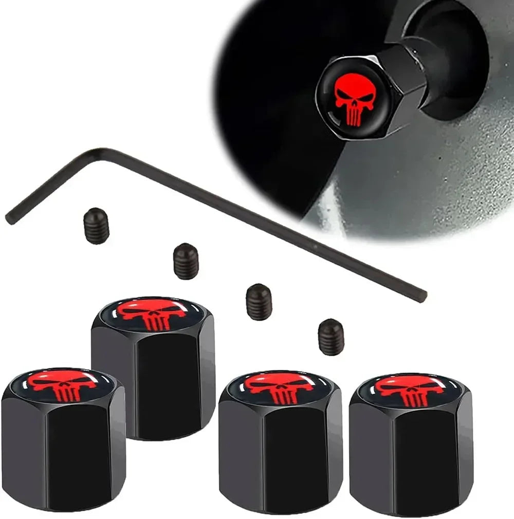 Punisher Anti-Theft Tire Valve Caps ATS Car Design