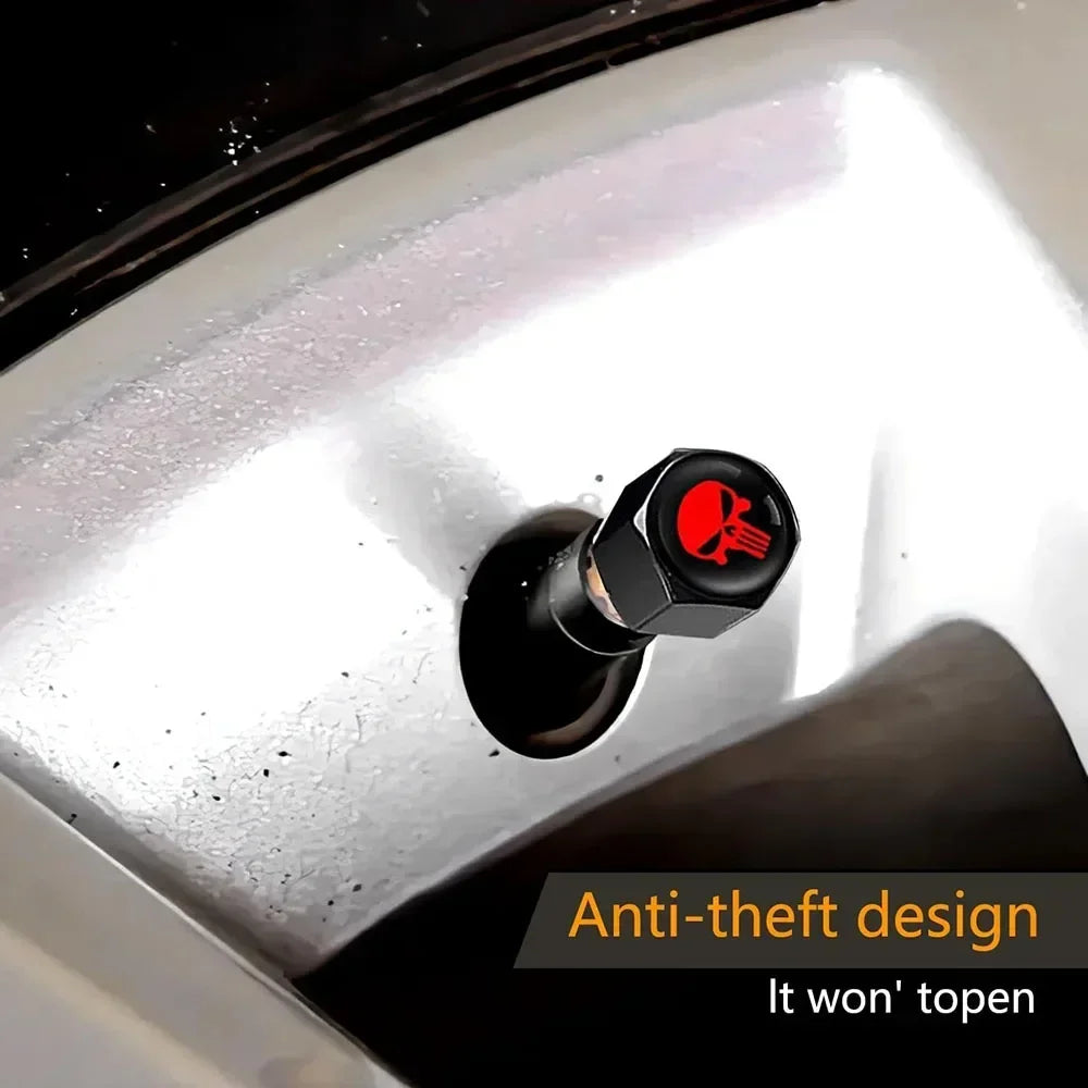 Punisher Anti-Theft Tire Valve Caps ATS Car Design