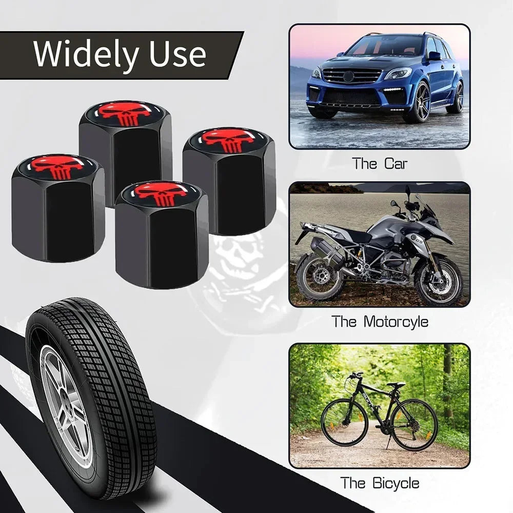Punisher Anti-Theft Tire Valve Caps ATS Car Design
