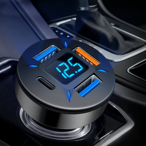 66W USB Type C Charger For Car PD 4 USB Car Quick Charge QC3.0 12/24 V Car Cigarette Lighter Socket Splitter For iPhone Huawei ATS Car Design