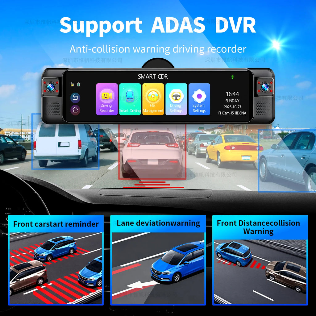 4 Channel 4K ADAS RearView Mirror Dash Camera for Cars 4 Lens 1080p BSD Front Left Right Rear Car DVR Auto WIFI Video Recorder ATS Car Design