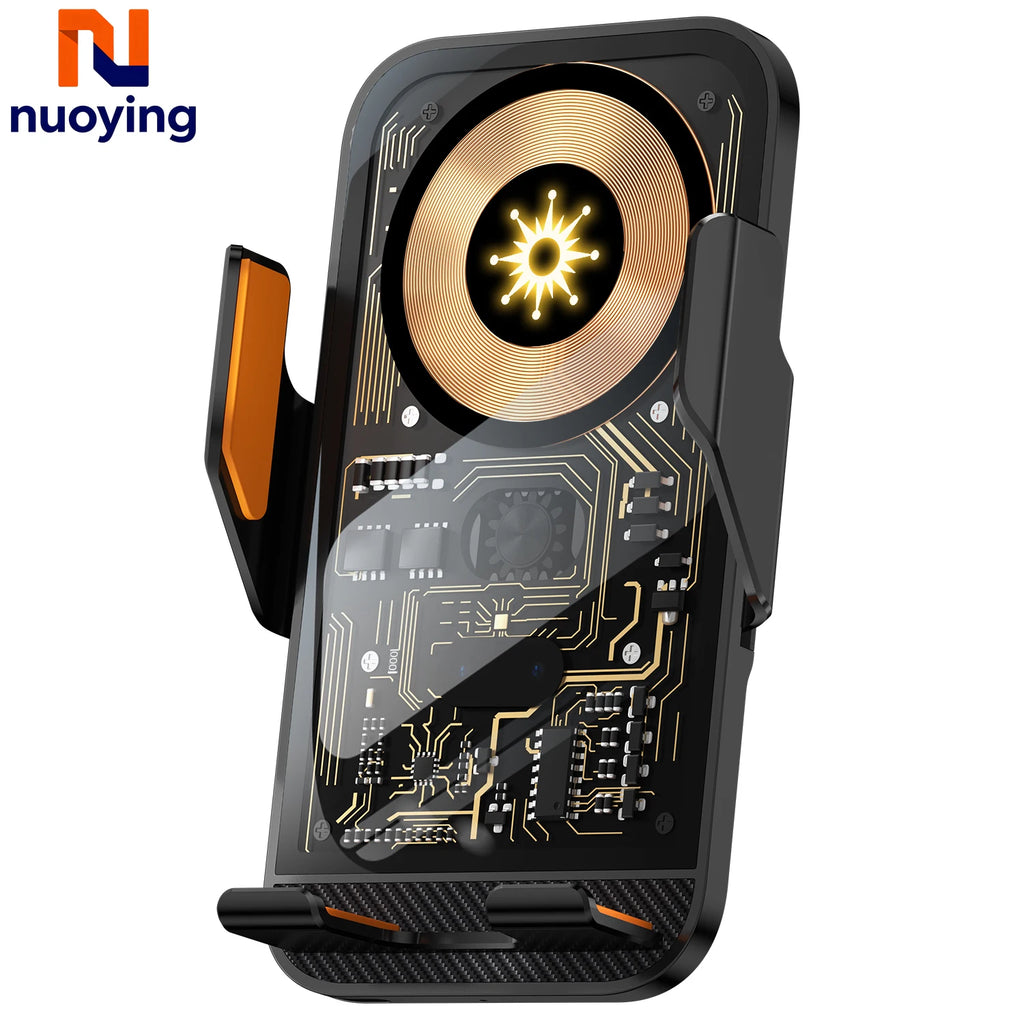 Fast Charging Universal Car Wireless Charging Phone Holder, Transparent Visible Design, Secure Air Vent Clip for All Smartphones ATS Car Design