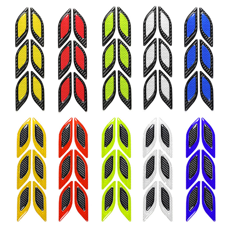 Car Body Sticker Carbon Fiber Grain Leaf Board Reflective Sticker Hood Lamp Eyebrow Anti Scratch Thickened Drip Adhesive Warning Sticker ATS Car Design