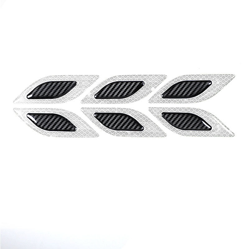 Car Body Sticker Carbon Fiber Grain Leaf Board Reflective Sticker Hood Lamp Eyebrow Anti Scratch Thickened Drip Adhesive Warning Sticker ATS Car Design
