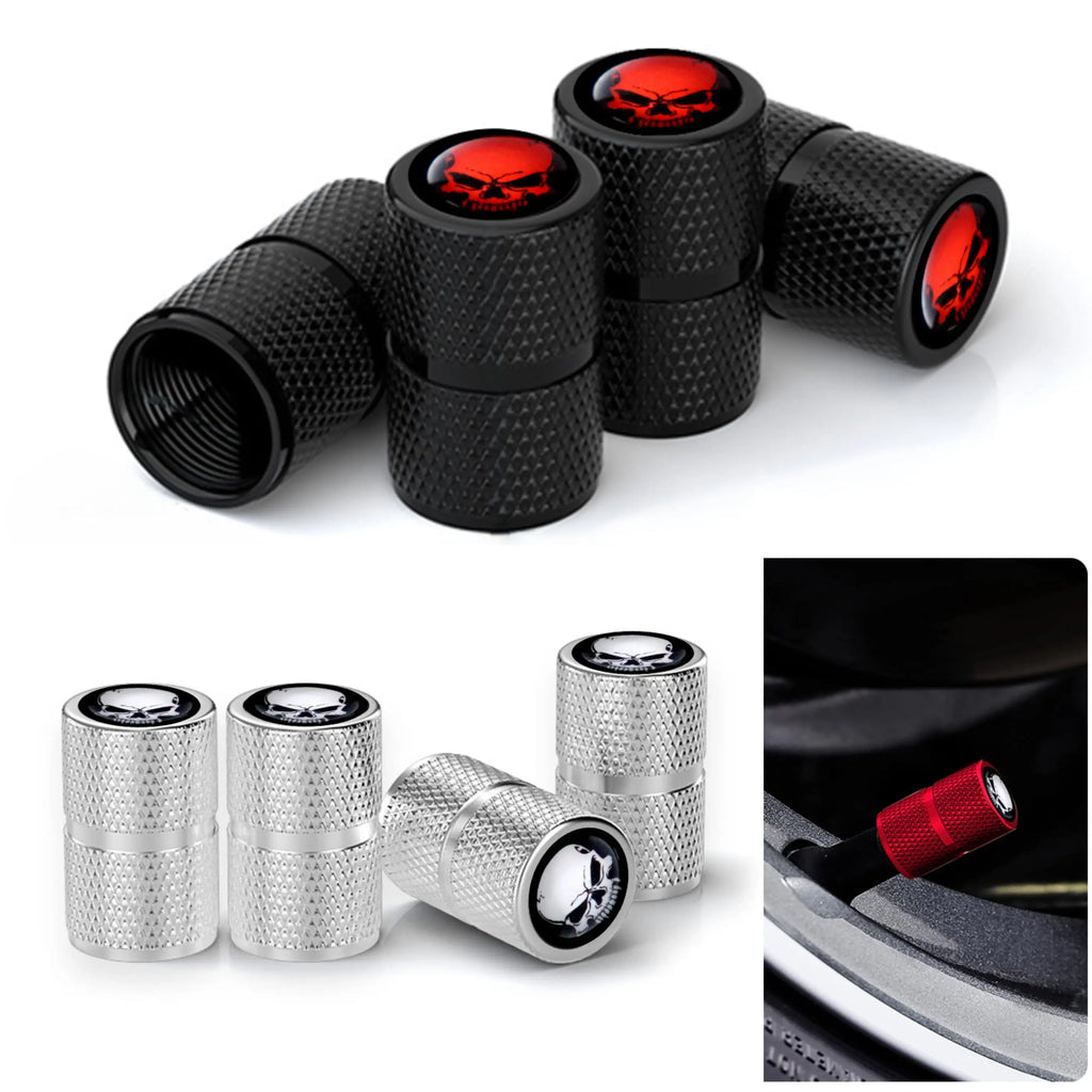 Skull Aluminium Tire Valve Caps ATS Car Design