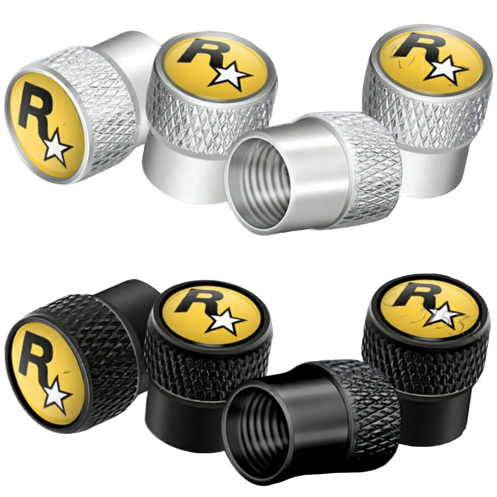 Rockstar Aluminium Tire Valve Caps ATS Car Design