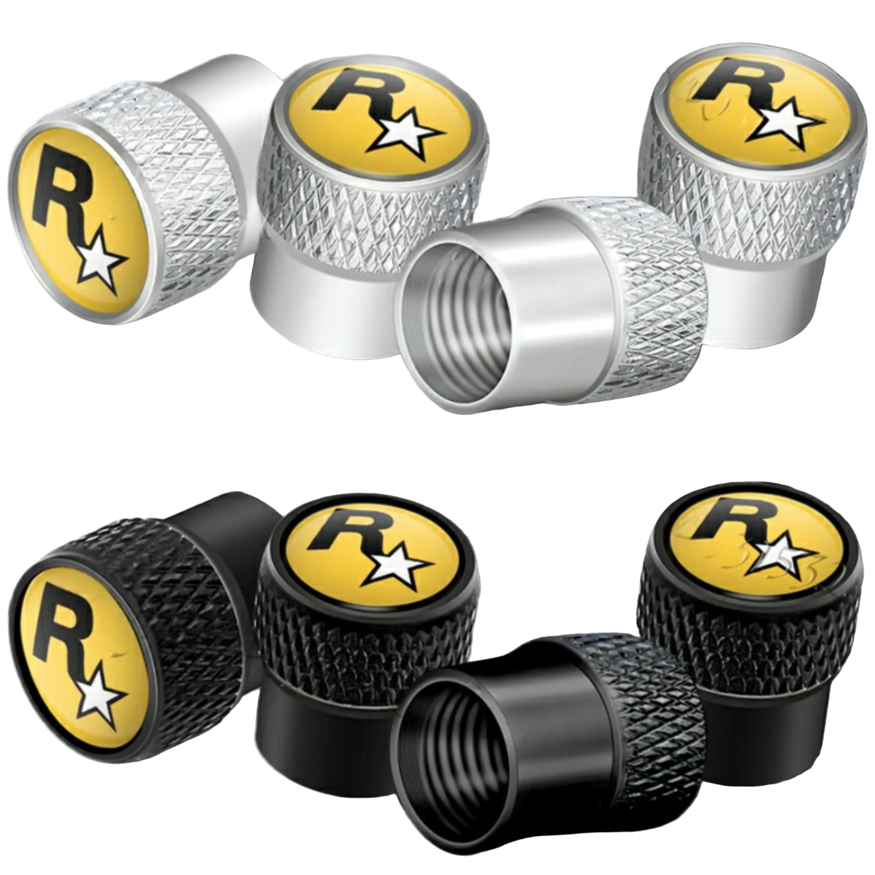 Rockstar Aluminium Tire Valve Caps ATS Car Design