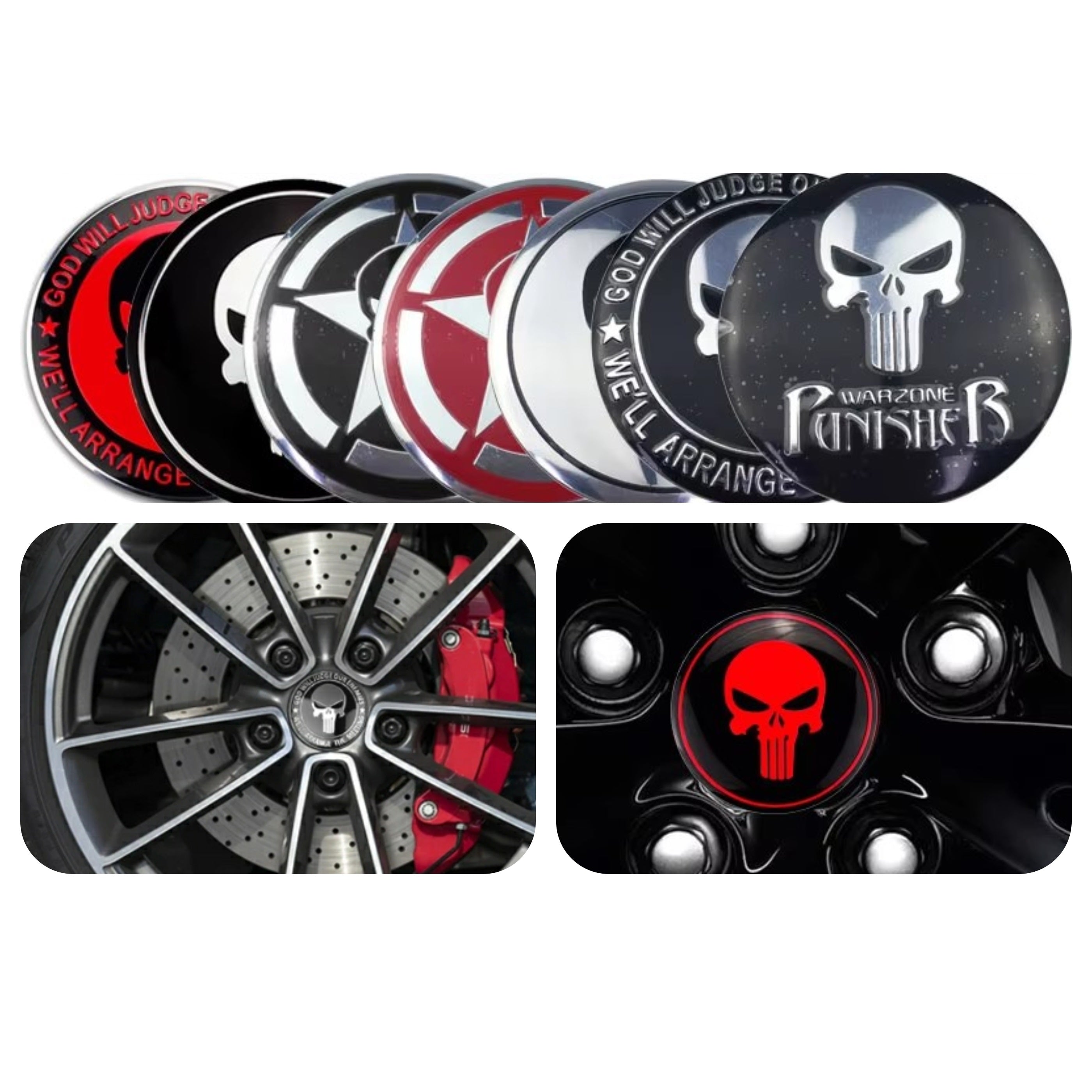 Punisher Wheel Hub Decals ATS Car Design