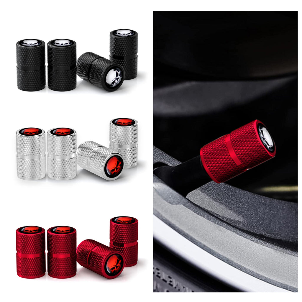 Skull Aluminium Tire Valve Caps ATS Car Design