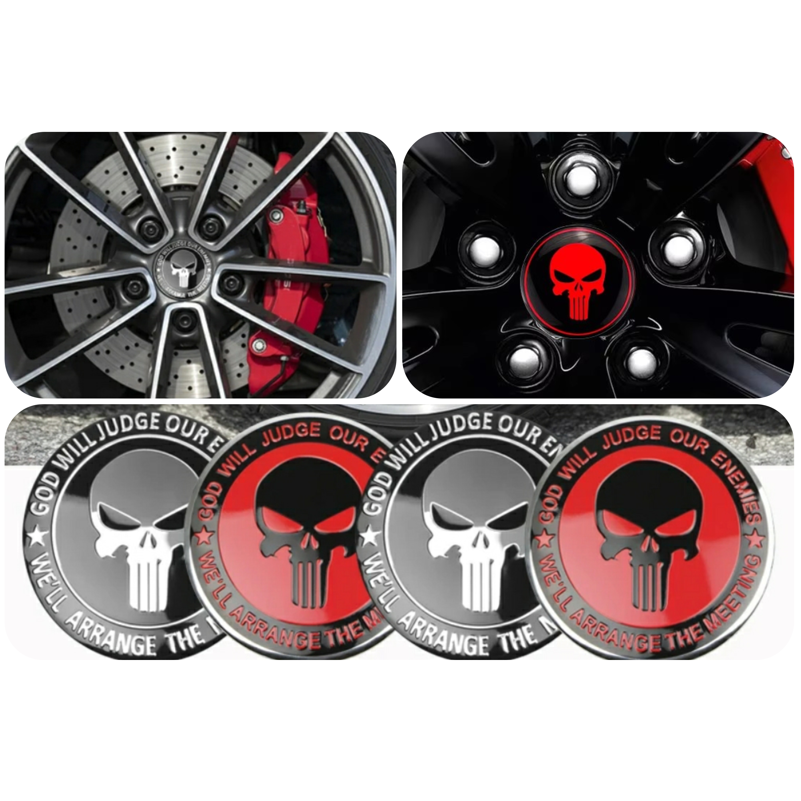 Punisher Wheel Hub Decals ATS Car Design