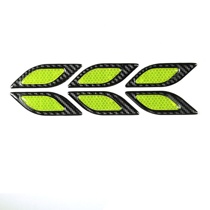 Car Body Sticker Carbon Fiber Grain Leaf Board Reflective Sticker Hood Lamp Eyebrow Anti Scratch Thickened Drip Adhesive Warning Sticker ATS Car Design