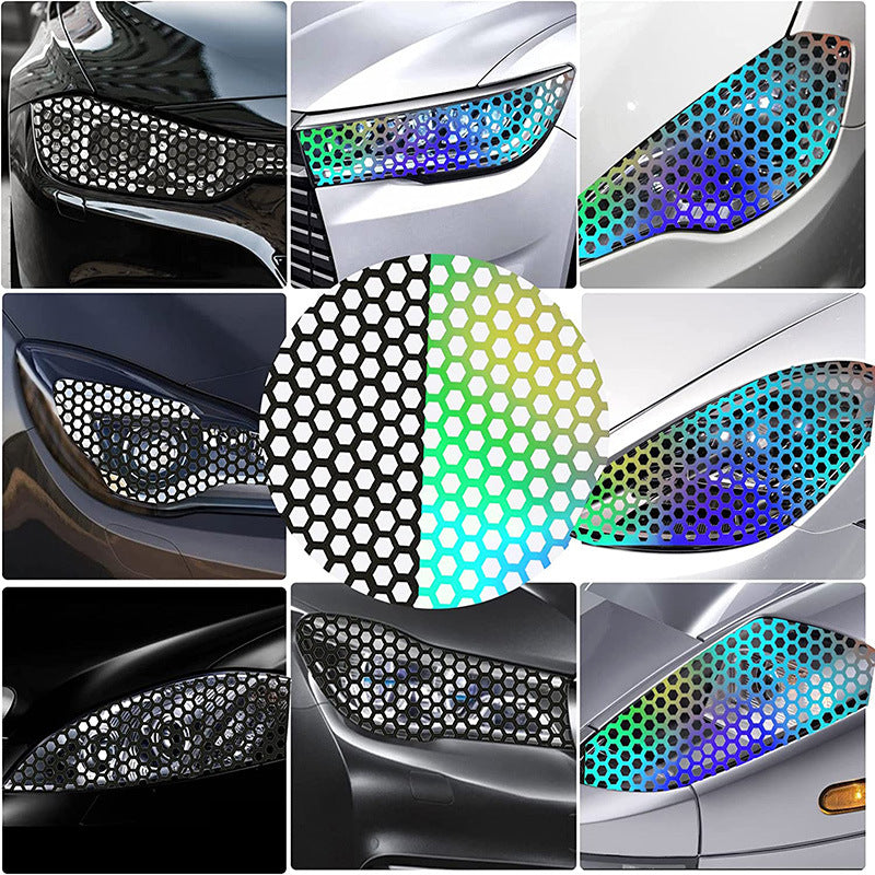 Car Taillight Honeycomb Shape Sticker Applique Taillight Decoration Sticker Rear Lamp Cover Sticker Taillight Sticker ATS Car Design